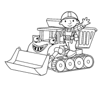 A coloring page of bob the builder